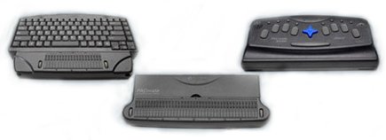 Both PAC Mate models and braille display